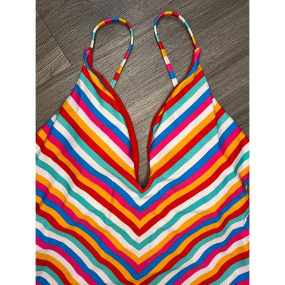 Raisins Tahiti Stripe Golden One-Piece Swimsuit size M - Picture 8 of 9